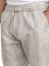 Silver Printed Gabardine Elastic Pants