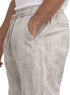 Silver Printed Gabardine Elastic Pants