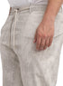 Silver Printed Gabardine Straight Leg Pants