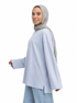 Sky Blue V-Over Size Long-Sleeve