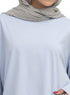 Sky Blue V-Over Size Long-Sleeve