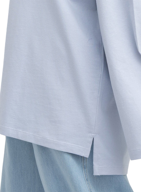 Sky Blue V-Over Size Long-Sleeve