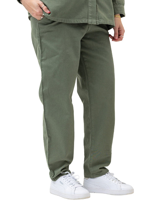 Smoke Pine Wide Gabardine Pants