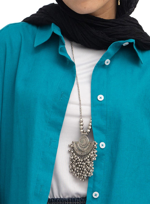 Tile Blue Linen Dress Shirt