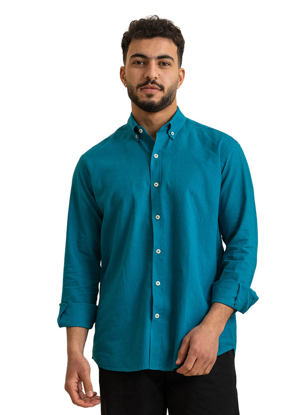 قميص كتان - تيل بلو