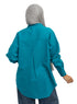 Tile Blue Pocket Over Size Linen Shirt