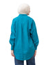 Tile Blue Pocket Over Size Linen Shirt