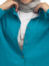 Tile Blue Pocket Over Size Linen Shirt