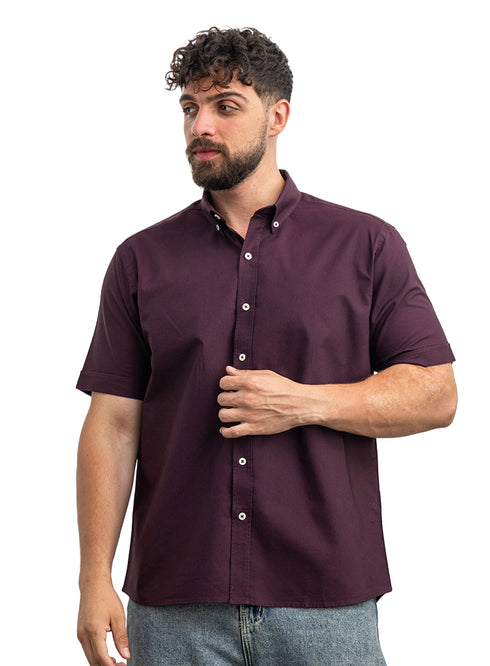 Violet Oxford Half Shirt