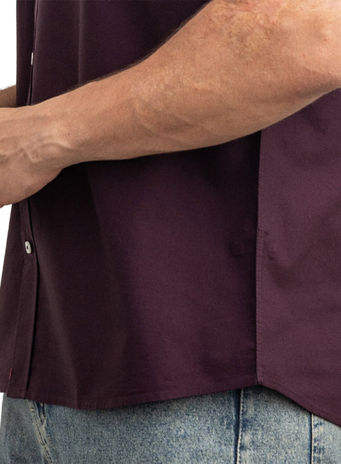 Violet Oxford Half Shirt
