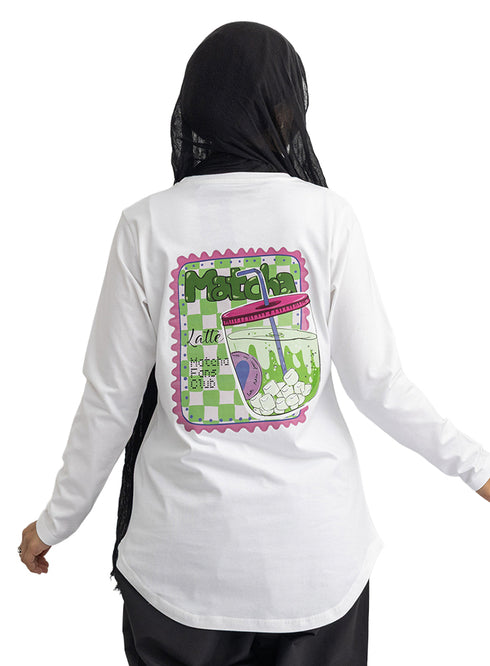 White-Design 4 Printed Long-Sleeve