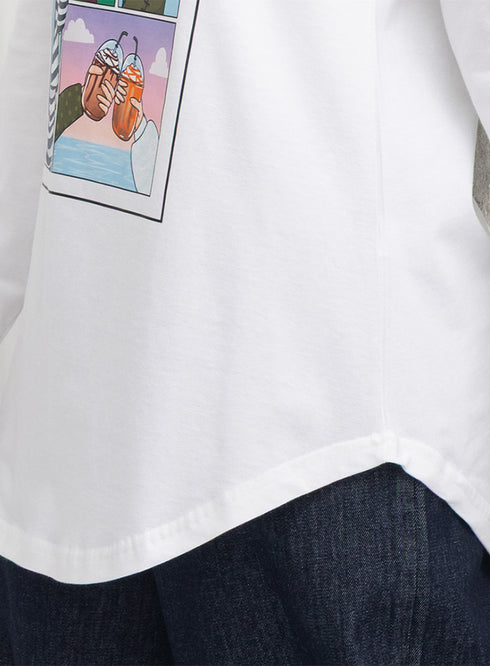White-Design 8 Printed Long-Sleeve