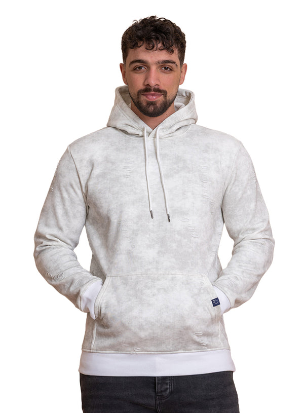 White Cutting Hoodie