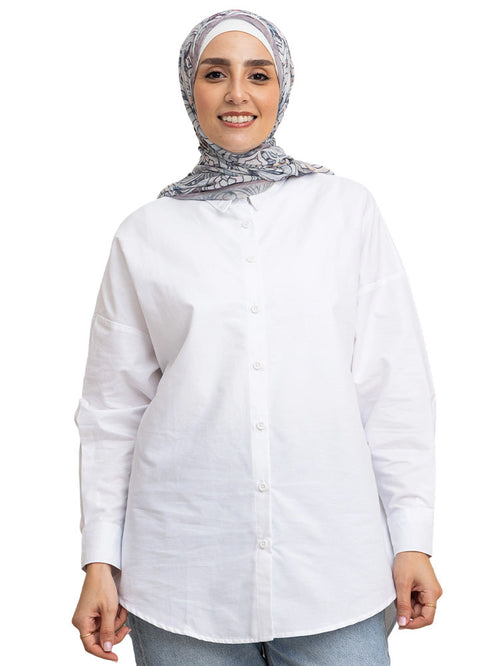 White Oxford Over Size Shirt