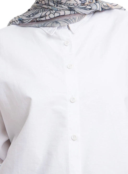 White Oxford Over Size Shirt