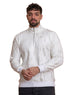 White Printed Quarter Zipper
