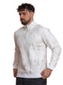 White Printed Quarter Zipper