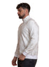 White Printed Quarter Zipper