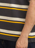 Yellow Striped-Over Size Round T-Shirt