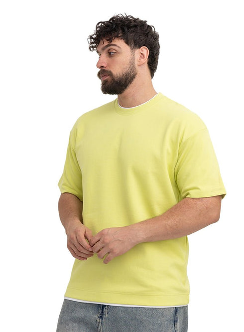Apple Double-Layerd Oversize Round T-Shirt - Khotwh