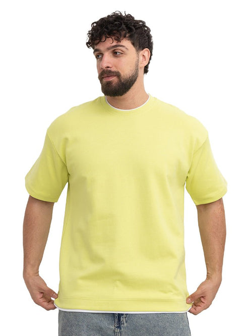 Apple Double-Layerd Oversize Round T-Shirt - Khotwh