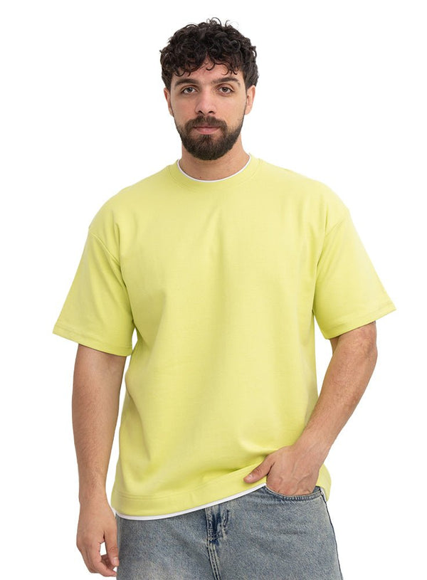 Apple Double-Layerd Oversize Round T-Shirt - Khotwh
