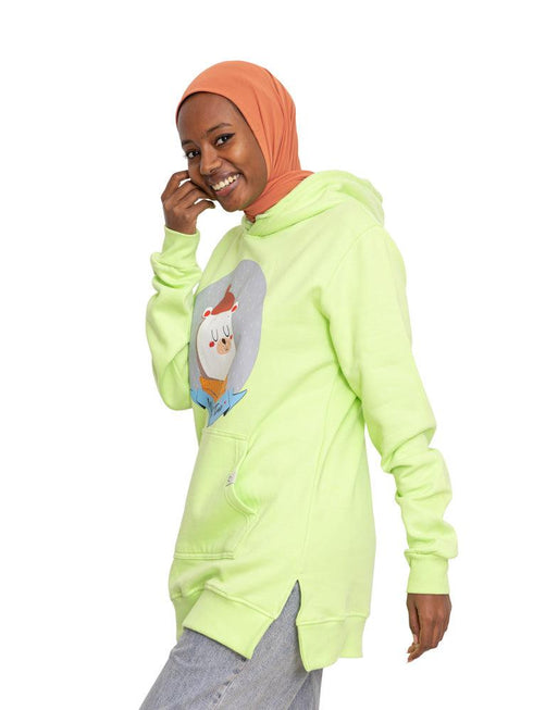 Apple Green Printed - HoodieV Design 61 - Khotwh