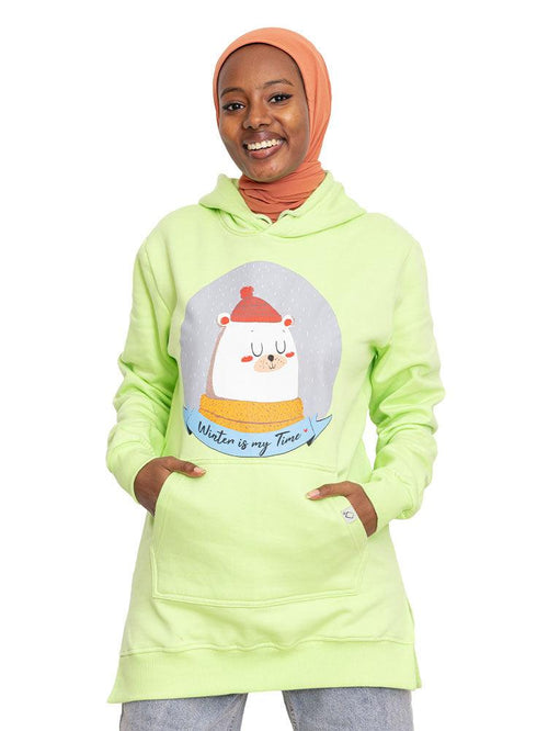 Apple Green Printed - HoodieV Design 61 - Khotwh