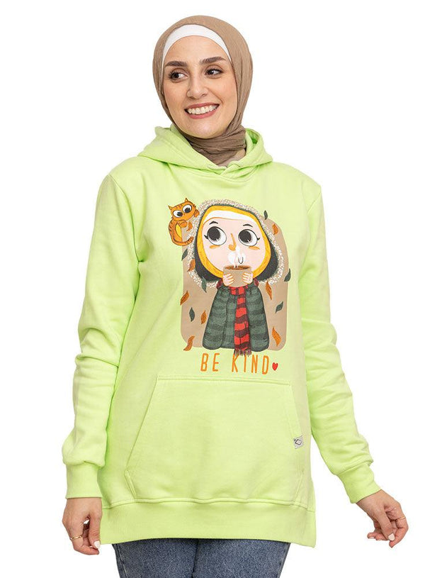 Apple Green Printed - HoodieV Design 66 - Khotwh