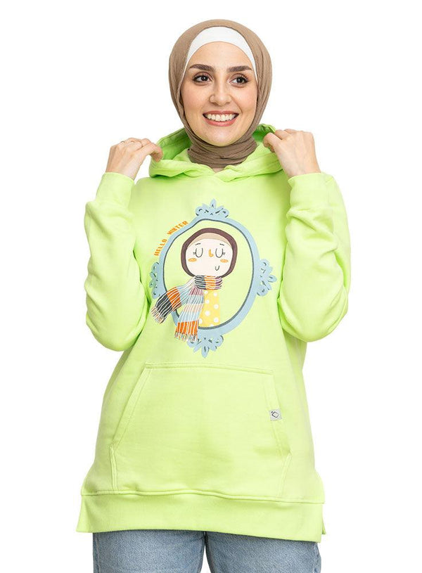 Apple Green Printed - HoodieV Design 67 - Khotwh