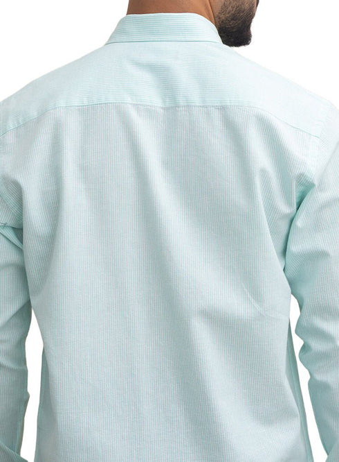 Aqua - Design 1 Striped Linen Shirt - Khotwh