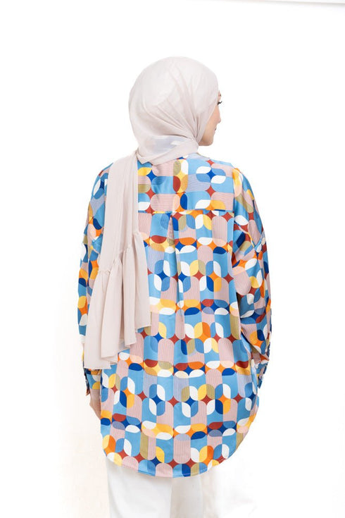 Aqua P - Satin Over Size Shirt Style 2 - Khotwh