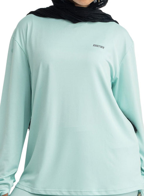 Aqua Sporting Long-Sleeve T-Shirt - Khotwh