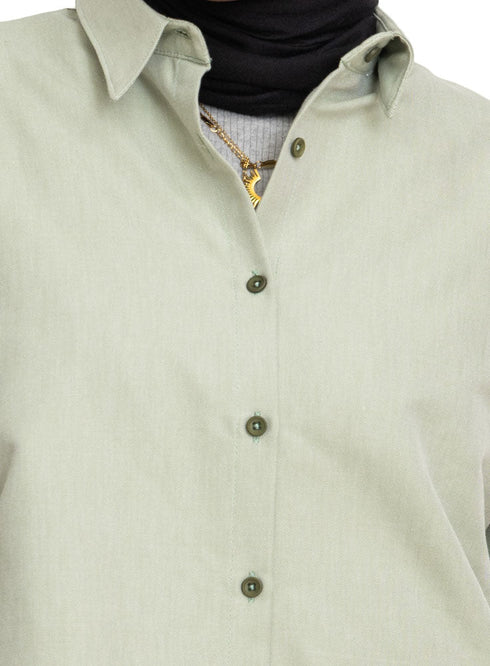 Army Oxford Over Size Shirt - Khotwh