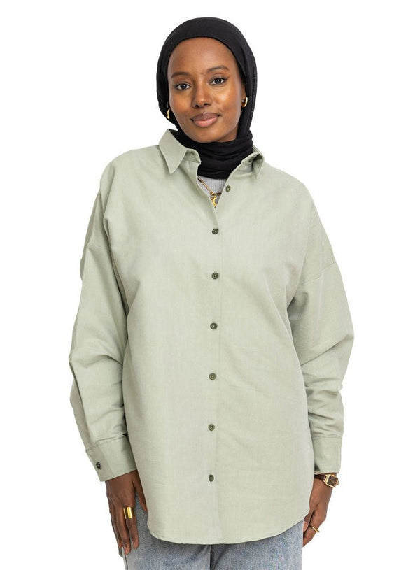 Army Oxford Over Size Shirt - Khotwh