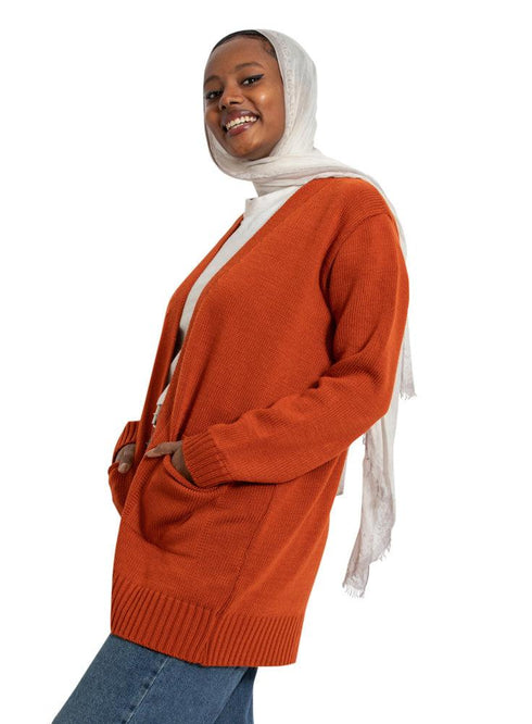 Autumnal E - Basic Pocket Cardigan - Khotwh