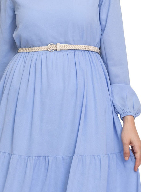 Baby Blue Basic Dress - Khotwh