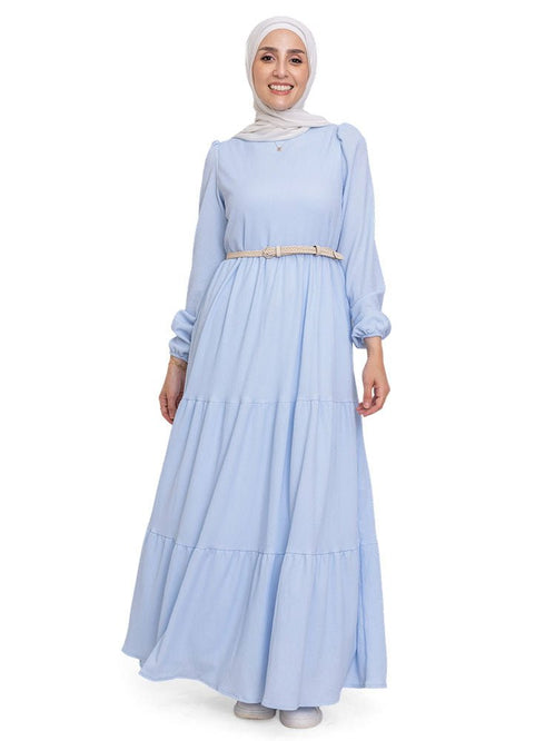 Baby Blue Basic Dress - Khotwh