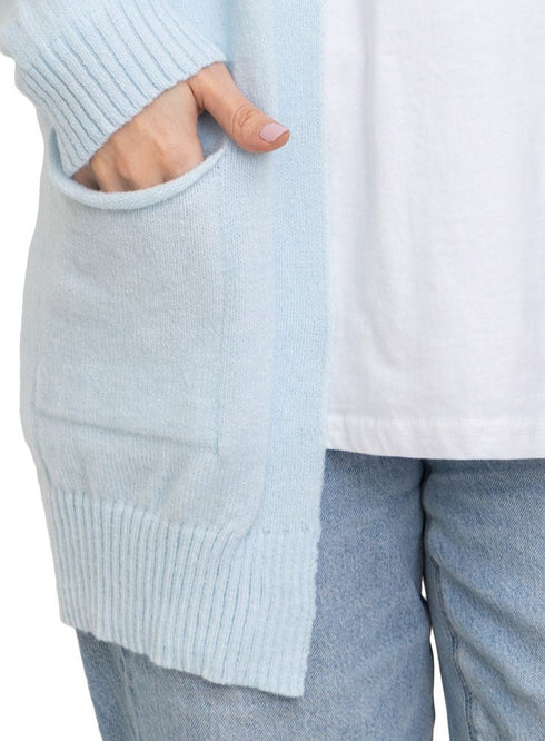 Baby Blue Basic Pocket Cardigan - Khotwh