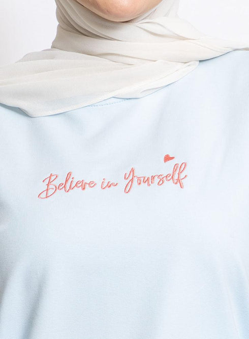 Baby Blue Basic Tunic - Believe - Khotwh