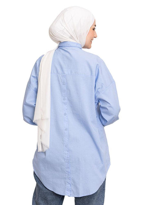 Baby Blue Button - Back Shirt - Khotwh