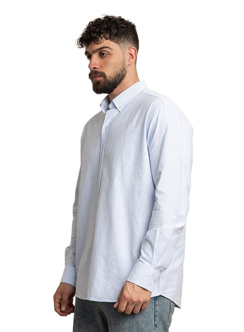 Baby Blue - Design 1 Striped Oxford Shirt - Khotwh
