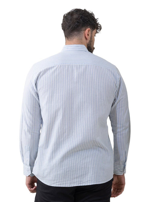 Baby Blue - Design 2 Striped Linen Shirt - Khotwh