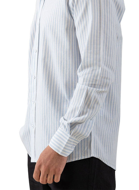 Baby Blue - Design 2 Striped Linen Shirt - Khotwh