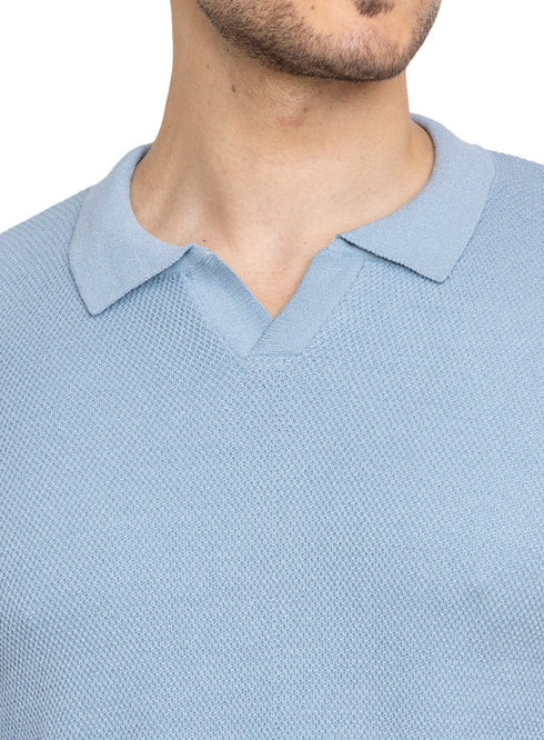 Baby Blue Design 24 - F - Polo Neck T-Shirt - Khotwh