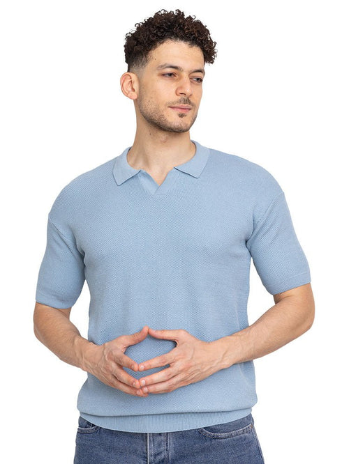 Baby Blue Design 24 - F - Polo Neck T-Shirt - Khotwh