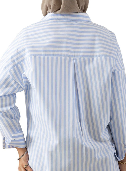 Baby Blue - Design 3 Pocket S - Over Size Shirt - Khotwh