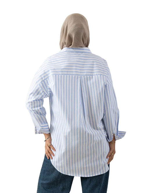 Baby Blue - Design 3 Pocket S - Over Size Shirt - Khotwh