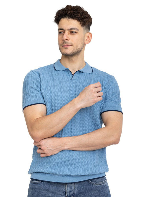 Baby Blue Design 5 - F - Polo Neck T-Shirt - Khotwh