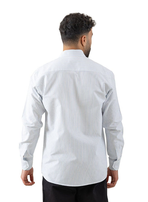 Baby Blue - Design 5 Striped Oxford Shirt - Khotwh